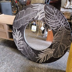 MIROIR ROND EN BOIS