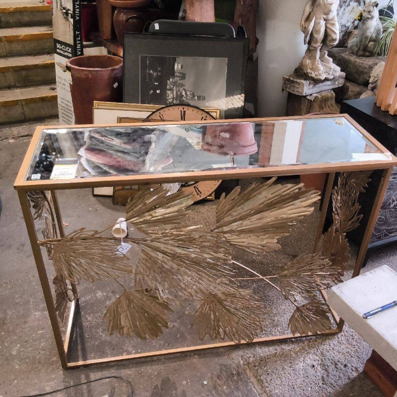 CONSOLE DORÉE FEUILLAGES