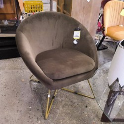 FAUTEUIL TISSU BRUN